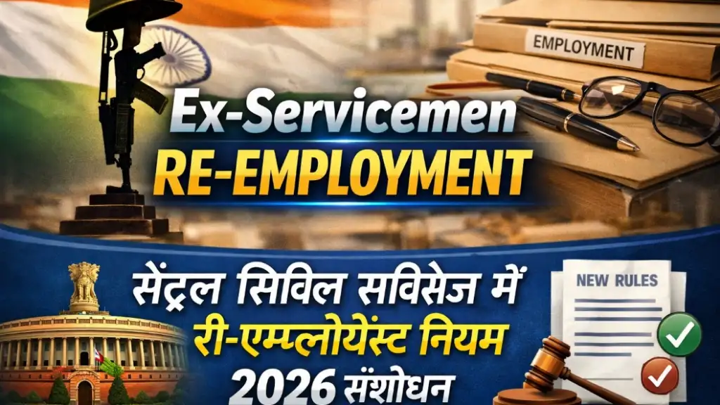 Ex-servicemen Re-Employment : सेंट्रल सिविल सर्विसेज में री-एम्प्लॉयमेंट नियम 2026 संशोधन
