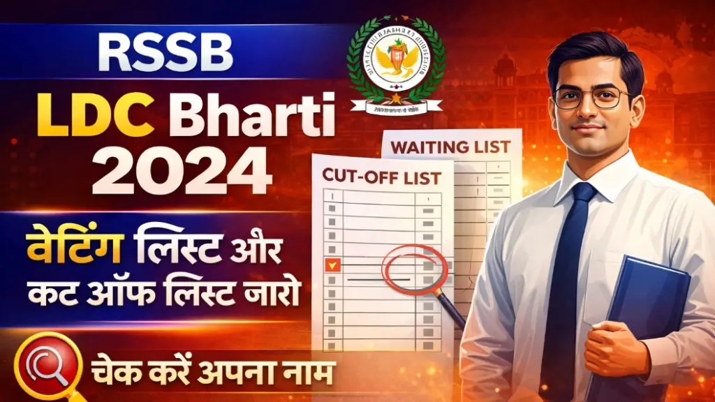 RSSB LDC Bharti 2024 : वेटिंग लिस्ट और कट ऑफ लिस्ट जारी, चेक करें अपना नाम