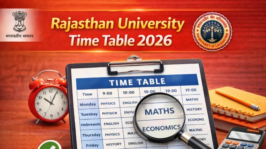 Rajasthan University Time Table 2026 OUT : राजस्थान यूनिवर्सिटी संपूर्ण टाइम टेबल जारी