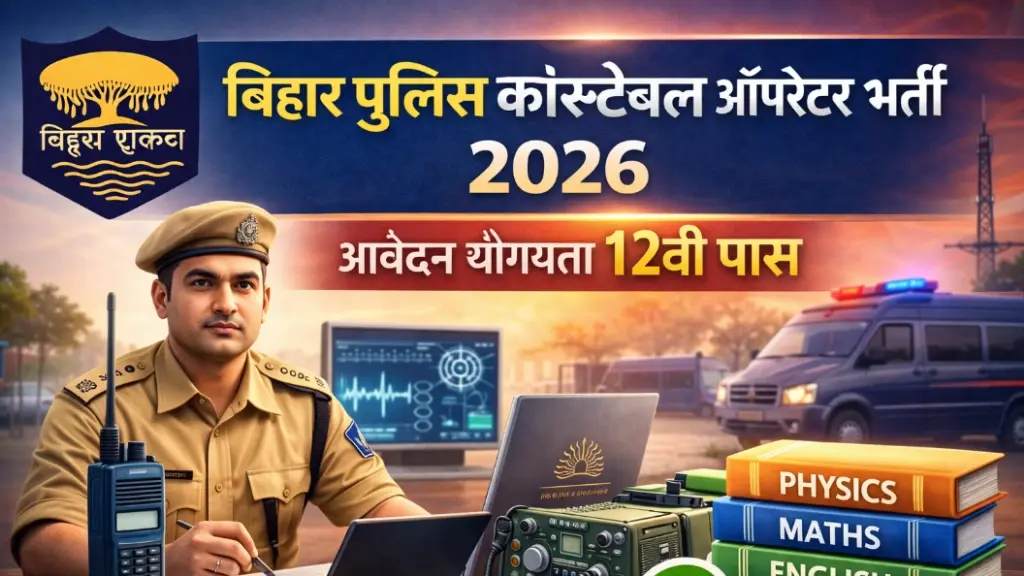 Bihar Police Constable Operator Bharti 2026 : आवेदन योग्यता 12वी पास, आवेदन शुरू