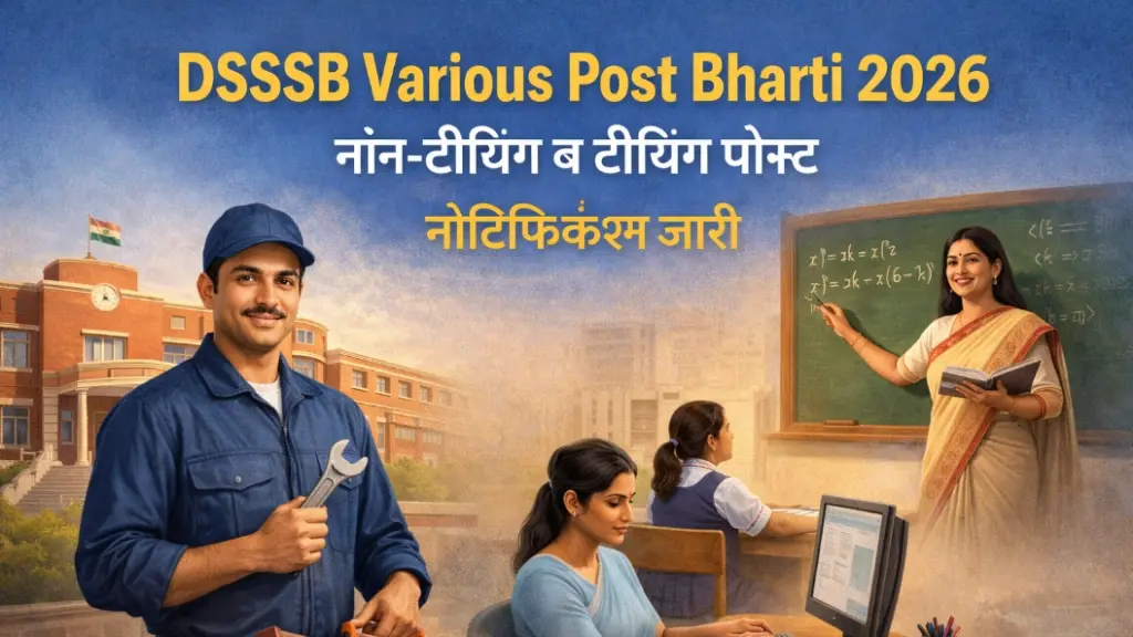 DSSSB Various Post Bharti 2026: नॉन-टीचिंग व टीचिंग पोस्ट के लिए नोटिफिकेशन जारी